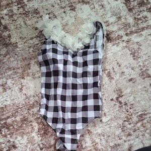 Checkered Black and White Kids One Piece